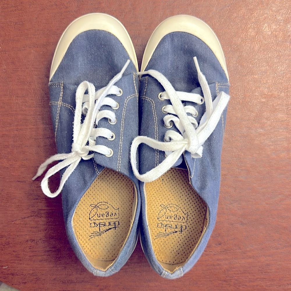 Dansko Veda.  Blue and White Canvas Sneakers/Clogs Size - 38